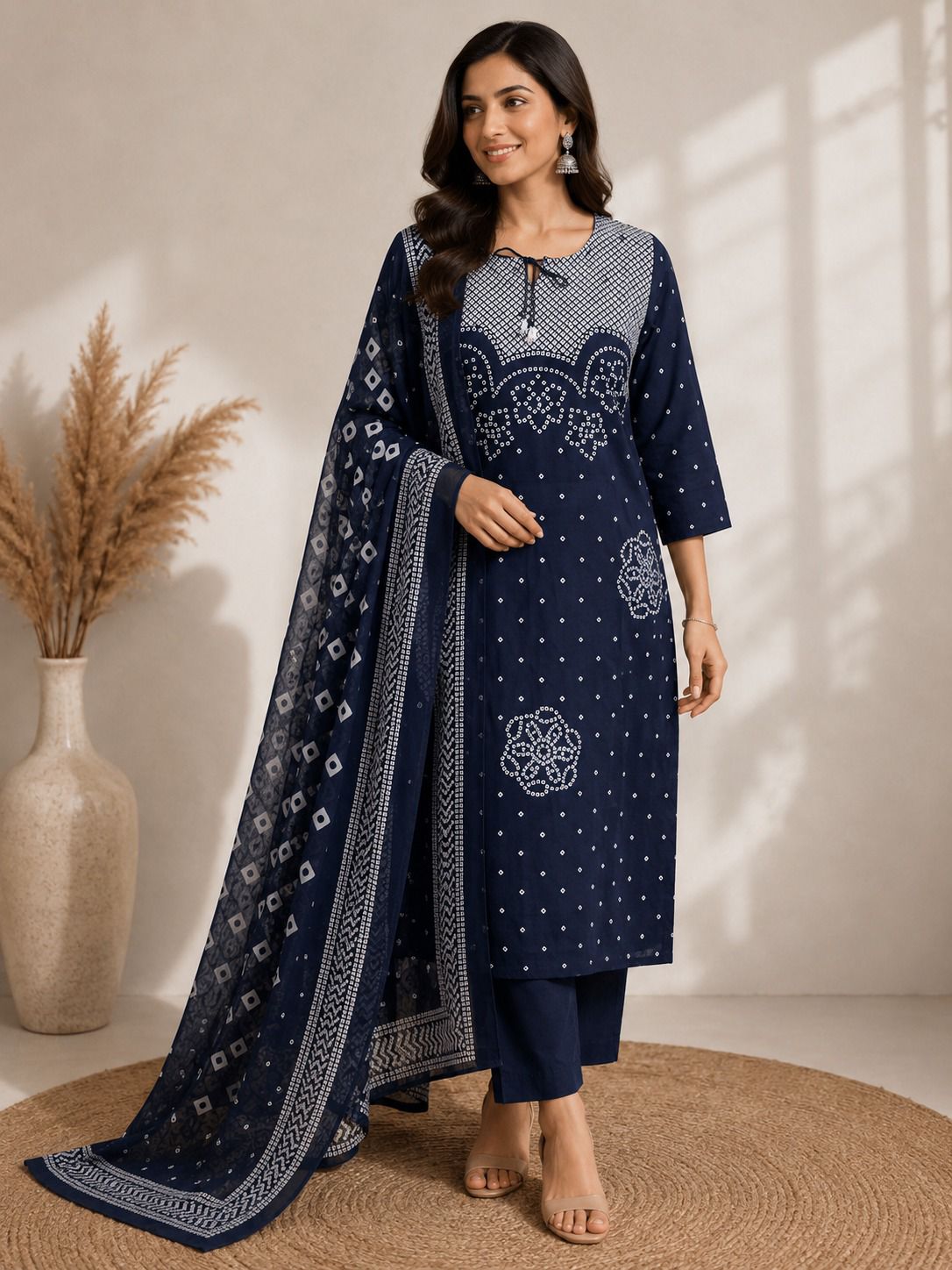 Women Printed Kurti Pant Dupatta Set - Image 3