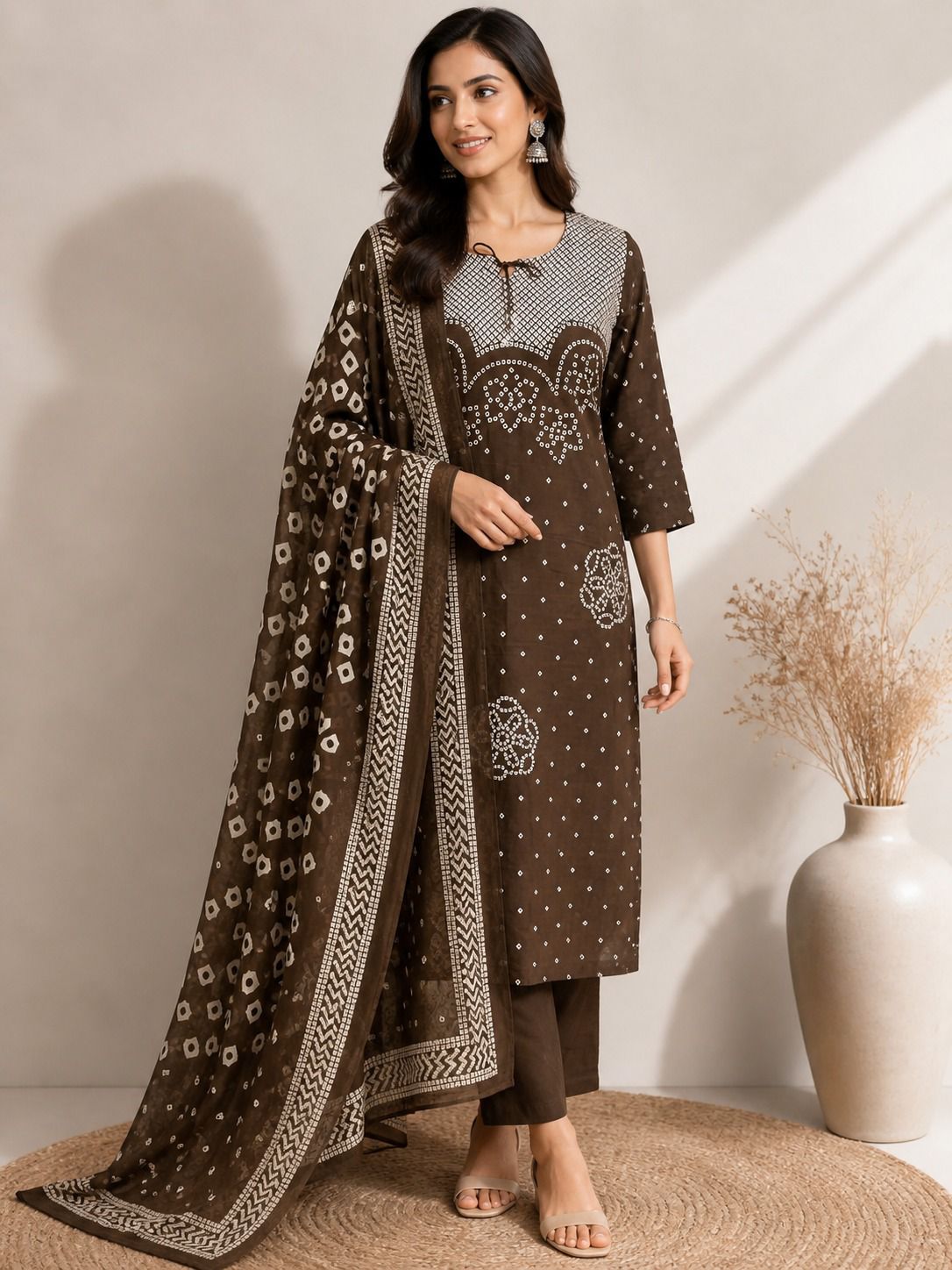 Women Printed Kurti Pant Dupatta Set